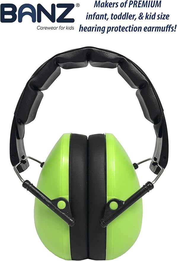 BANZ Kidz Earmuffs 2 Years & Older - Loud Noise Cancelling Kids Headphones & Toddler Ear Muffs, Size Adjustable