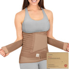 3 in 1 Postpartum Belly Support Recovery Wrap – Postpartum Belly Band, After Birth Brace, Slimming Girdles, Body Shaper Waist Shapewear,Post Surgery Pregnancy Belly Support Band (Warm Tan, M/L)