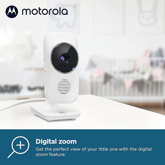 Motorola Nursery Baby Monitor with Camera and Audio, 2.8" Color Screen, Long Range VM483 with 2-Way Audio, Wireless, No WiFi, Remote Tilt/Zoom, Temperature Sensor, Night Vision