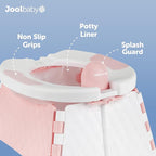 Jool Baby Portable Potty Training Chair with Travel Bag and 30 Liners, Foldable, Indoor/Outdoor Use, Camping (Pink)