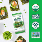 Gimme Seaweed Organic Premium Roasted Seaweed Snacks, Wasabi, 20 Count, Keto, Vegan, Gluten-Free, Great Source of Omega3s and Iodine, Healthy On-The-Go Snack for Kids and Adults