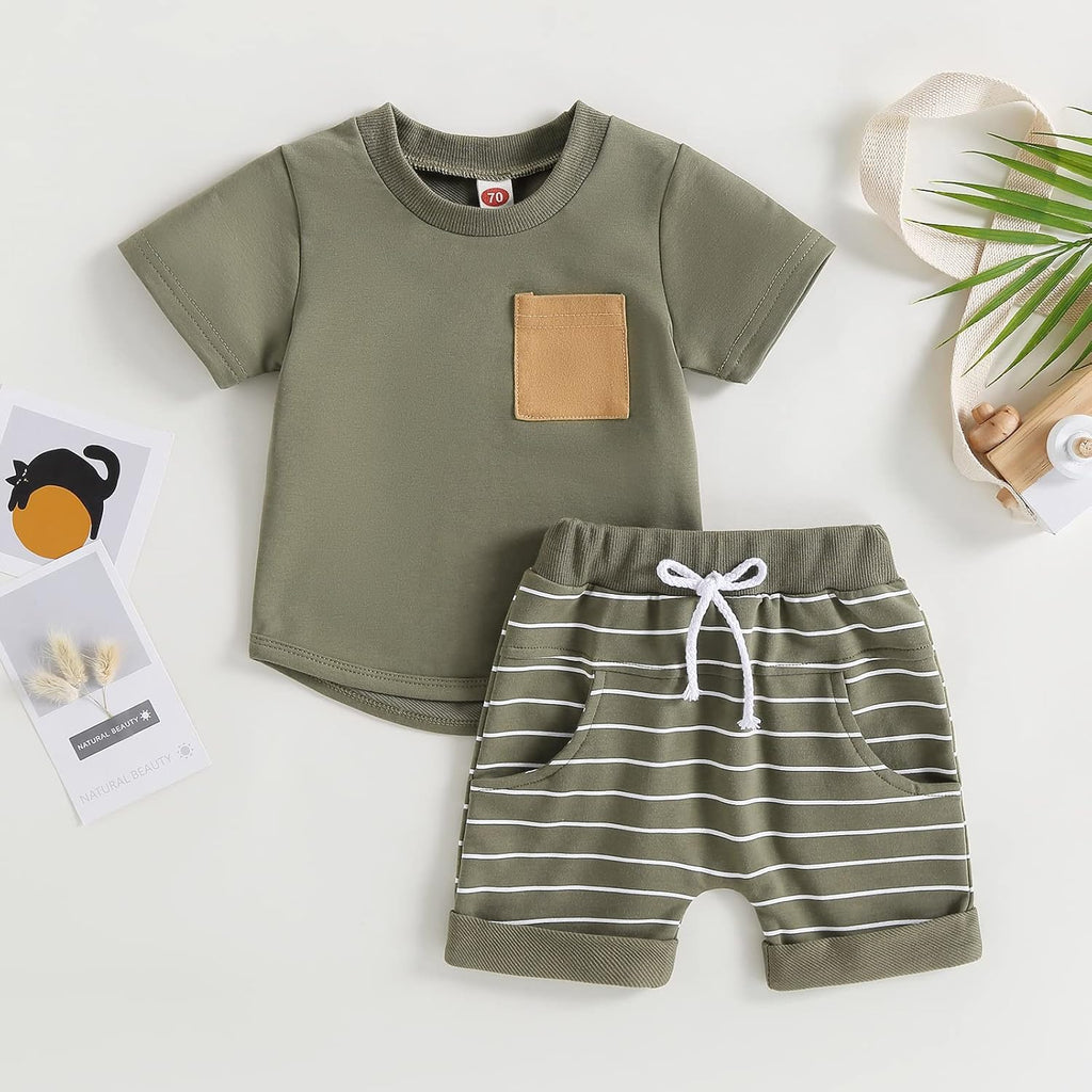 Mubineo Infant Toddler Baby Boy Summer T Shirt Shorts Outfits Short Sleeve Tee Tops Clothes Set