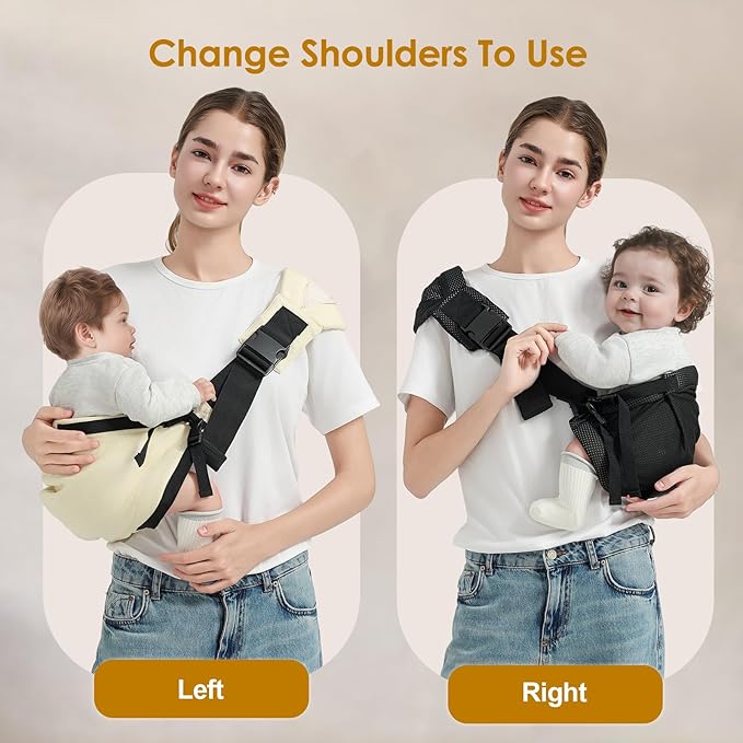 Toddler Sling Carrier, Easy to Wear Baby Carrier Sling 7-40 lbs, Adjustable Lightweight Baby Wrap Sling, Perfect Toddler Hip Carriers One Size Fits All, Black Mesh