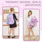 Kids Backpack for Girls School Bags for Middle School Students Book Bag for Elementary Primary Kawaii Ita Backpack, Purple Butterfly