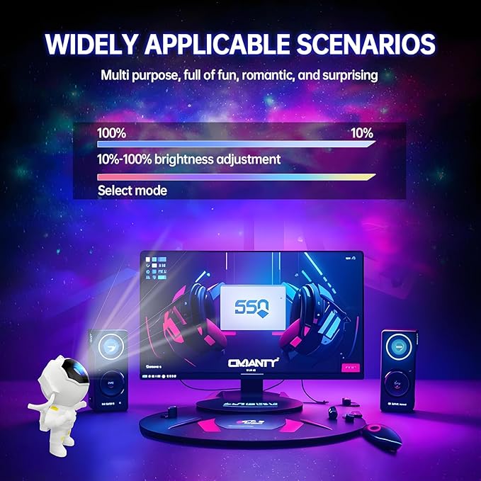 Star Projector Galaxy Night Light, Astronaut Galaxy Projector with Timer and Remote Starry Projector Ceiling LED Lamp, Kids Room Decor for Christmas, Birthday, Valentine's Day etc.