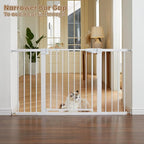 Mumeasy Baby Gate Extra Wide, 29.5"- 51.5" Pressure Mounted Dog Gate with Walk Through Door, Auto Close Pet Gate for Stairs,Doorways,House