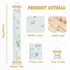 Personalized Name Growth Chart for Wall, Eucalyptus Leaves Canvas Height Chart for Kids Baby Child Toddler Boys Girls, Canvas&Wood Growth Chart for Wall Room Nursery Decor,Easy Care