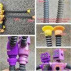 Pop Tubes LED Robot 4 Pcs Light Up Fidget Tubes Sensory Toys Robot Telescopic Suction Cup, Toddler Autism Stress Relief Stocking Stuffers Halloween Party Favors Travel Toys for Kids