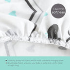 Stretchy Changing Pad Covers for Boys Girls,2 Pack Jersey Knit,Elephant & Whale