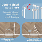 ALLAIBB Extra Wide Pressure Mount Baby Gate Auto Close White Metal Child Dog Pet Safety Gates with Walk Through for Stairs,Doorways,Kitchen and Living Room (76.38-81.10"/194-206cm)