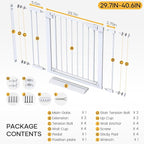 Cumbor 29.7-40.6" Baby Gate for Stairs, Mom's Choice Awards Winner-Dog Gate for Doorways, Pressure Mounted Self Closing Pet Gates for Dogs Indoor, Durable Safety Child Gate with Easy Walk Thru Door