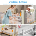 BABY JOY Bed Rail for Toddlers, 79" Vertical Lifting Extra Long Infants Safety Side Rails with Double Lock, Foldable Baby Bed Rail Guard for Twin Double Full Size Queen King Bed Mattress (Gray)