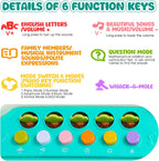 Baby Educational Musical Toys for 18-24 Months Toddlers 2 3 4 5 6 Years Old Boys Girls, Interactive Early Learning Toy for Kids Piano Drum Set Montessori Toys Christmas Birthday Gifts Green