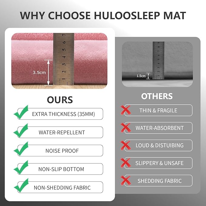 Play Mat for Babies Toddlers,1.3" Thick Elasti-Foam Anti-Fall Cushion Mat for kids Room,28×72 Bedroom Bedside Rugs,Water-Repellent Soft Coral Velvet,Non-Slip(Pink)