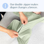 SleepingBaby Zipadee-Zip Transition Swaddle - Cozy Baby Swaddling Blanket with Zipper Convenience - Roomy Wearable Blanket for Easy Diaper Changes - 12-24 Month - Zen Garden Green Heather
