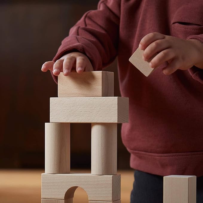 HABA Wooden Building Blocks 60 Piece Set, Ideal Toddler Blocks for Ages 2-4 & Kids Stacking Toys for Ages 1 and Up for Open-Ended Play, Made in Germany