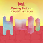 BioSwiss Bandages, Assorted Size Gradient Print Self Adhesive Bandage, Latex Free Sterile Wound Care, First Aid Kit Supplies for Kids and Adults, 60 Count