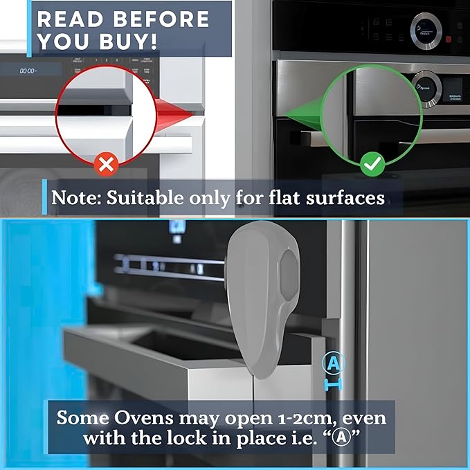 Oven Lock Child Safety, 1 Pack, Oven Door Lock Child Safety, Oven Baby Proofing, Heat-Resistant, Durable & Easy to Install Oven Safety Locks for Toddlers, Baby Proof Oven (Grey)