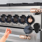 5 + 1 Packs Stove Knob Safety Covers for Child, Childproof Oven Door Lock, Baby Proofing Kitchen Gas Range Oven Knobs Locks, Black