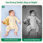 Smart Baby Monitor WiFi with Camera and Audio, Baby Breathing Detection Contact-Free AI, 2K Night Vision Contact Free Camera Device, Wireless App Control, No Monthly Fee - White