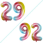 GOER Number 29 Balloons for 29th Birthday Party Decorations,42 Inch Jumbo Foil Helium 92 Balloons for 92nd Birthday Party Decoration (Rainbow)