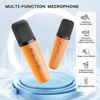 YLL Mini Karaoke Machine for Kids Adults, Portable Bluetooth Speaker with 2 Wireless Microphones, Birthday Gifts Toys for Girls Boys Ages 3, 4, 5, 6, 7, 8, 9,10,11,12+ Years Old Toddler (Orange)