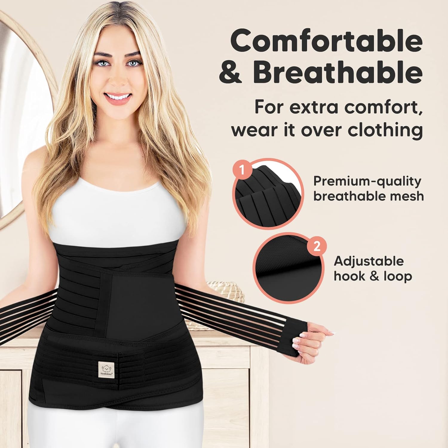 3 in 1 Postpartum Belly Support Recovery Wrap – Postpartum Belly Band, After Birth Brace, Slimming Girdles, Body Shaper Waist Shapewear, Post Surgery Pregnancy Belly Support Band(Midnight Black, 2XL)