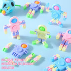 72 Pcs Warm Color Fidget Sensory Spinner Toys Transformable Chain Robot Fingertip Toy Sensory for Anxiety, Stress Relief ADHD Autism Pinata Goodie Bag Stuffers