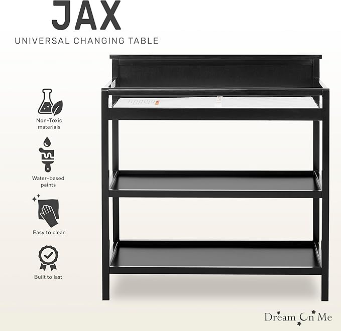 Dream On Me Jax Universal Changing Table in Matte Black