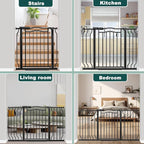 Fairy Baby Baby Gates for Stairs 29.5"-33.5" Wide, Safety Child Gate for Toddler Kids, Pet Dog Barrier Fence Indoor Metal Auto Close Walk Through, Black