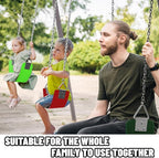 Swing Set for Kids-Play Swing for Adults with Stainless Steel Mental Taiangle Ring-Suitable for Family Backyard