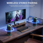 Bluetooth Speaker with HD Sound, Portable Wireless, IPX5 Waterproof, Up to 20H Playtime, TWS Pairing, Bluetooth 5.3, for Home, Party, Beach, Outdoor, Electronic Gadgets, Birthday Gift (Black)