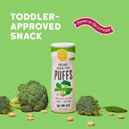 Serenity Kids 6+ Months Grain-Free Allergen-Safe Toddler & Baby Puffs - No Grains, Gluten, Nuts, Rice - Organic Veggies, Legumes, Olive Oil Baby Snacks - 1.5 Ounce, Pack of 6, Broccoli & Spinach