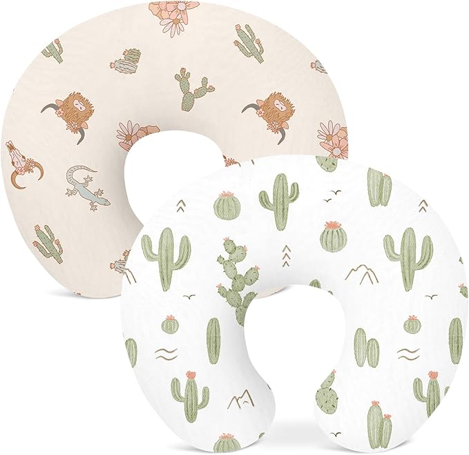 Nursing Pillow Covers 2 Pack, Breastfeeding Pillow Slipcovers Soft and Stretchy, Nursing Covers for Baby Girls Boys Newborn