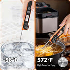 Meat Thermometer Digital with Backlight, Calibration & Hold Function, IP65 Waterproof Food Thermometer for Cooking, Outdoor Grilling, Candy Making