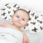 1 Pack Muslin Burp Cloths Bernedoodle Dogs White Cotton Baby Burp Cloths Ultra Absorbent and Soft Thick Burping Cloth for Newborn Baby Boys Girls 22x11 Inch