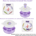 Kids' Rotating Snack Container Set – 2-Pack, Includes 1 Rotating Snack Container & 1 Round Sectioned Snack Box, BPA-Free, Dishwasher Safe, Perfect for Travel-Purple