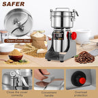 Electric Grain Grinder – High-Speed 800g Stainless Steel Food Mill & Pulverizer for Nuts, Rice, Grains, Herbs & Spices – Flour, Wheat Berry & Nut Crusher for Home & Commercial Kitchens