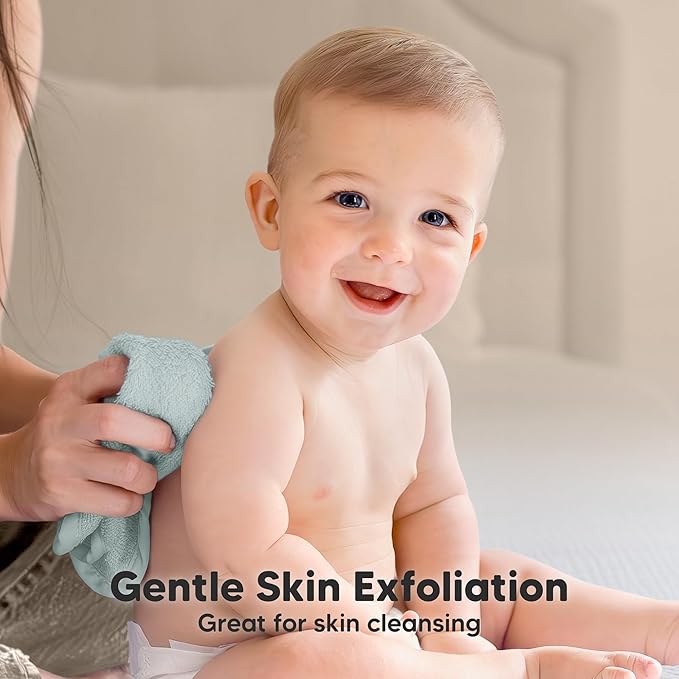 6-Pack Baby Washcloths - Soft Absorbent Viscose from Bamboo Wash Cloths for Babies, Kids, Toddlers, Infant, Newborn Bath Towels, Gentle on Sensitive Skin, 10x10 Reusable Face Towels (Depths)