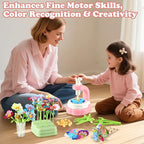 VoyCliza Flower Craft Kit for Girls Ages 4-8 – DIY Bouquet Maker Toy with Wrapping Paper, Creative Art Birthday Gift for Kids, Educational Craft Toys for Girls Age 5 6 7