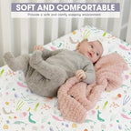 Bimocosy Crib Sheets for Boys Girls, Fitted Crib Sheet 4 Pack for Standard Crib and Toddler Mattresses, Super Soft Breathable Microfiber Baby Sheet 28x52x8in, Ocean World/Milky Green/Seashell/Blue