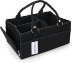 Baby Diaper Caddy Organizer for Girl Boy Large Nursery Storage Bin Basket Portable Holder Tote Bag for Changing Table and Car Baby Shower Gifts Newborn Essentials Must Haves Items black