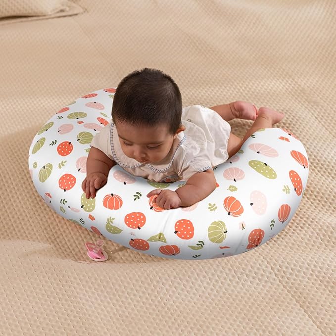 Baby Nursing Pillow for Breastfeeding, Adjustable Breast Feeding Pillow for Bottle Feeding, Breastfeeding Essentials for Mom and Baby Healthier Nursing, Removable Cover- Pumpkin