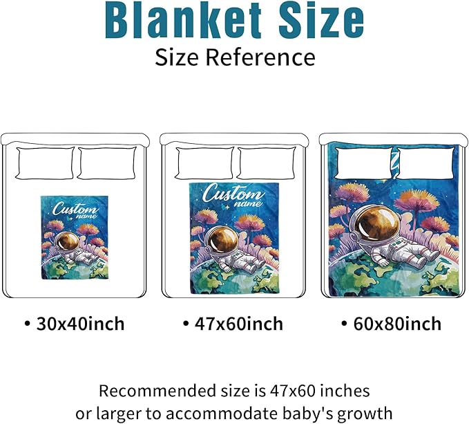 Personalized Baby Crib Bedding Set - Mysterious Space Theme Nursery Bedding Sets 3 Piece with Custom Name Blanket, Fitted Crib Sheet & Changing Pad Cover – Ideal Newborn Gift for Boys