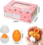 HANSGO Play Food Sets for Kids Kitchen, 6PCS Wooden Toy Food Pretend Play Egg Games for Children Cooking DIY Early Development Learning Skills