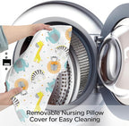 Little Grape Land Nursing Pillow for Breastfeeding, Breathable Breast Feeding Pillow and Positioner with Removable Cover for More Support, Tummy Time and Bottle Feeding Support Pillow, Animals