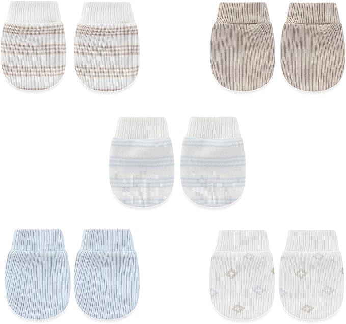 5 Pairs Baby Not Scratch Mittens 0-6 Months New Born Boy Girl Gloves Cute Infant Accessories