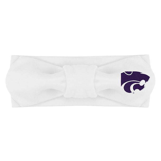 Creative Knitwear Kansas State Wildcats Infant Girls White Solid Hair Knot Headband Embroidered Logo - Size Newborn - 4T