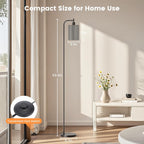 Floor Lamp with Linen Shade, Dimmable Tall Standing Lamp with Remote Control & 3 Color Temperatures, Modern Floor Lamps for Living Room Bedroom Office Corner, 9W LED Bulb Included