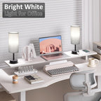 Grey Bedside Table Lamps Set of 2-3 Color Temperatures Pull Chain Lamp with AC Outlet Charging Port, Round Night Stand Lamps for Bedroom Office, Small Bed Side Light with E26 LED Bulbs